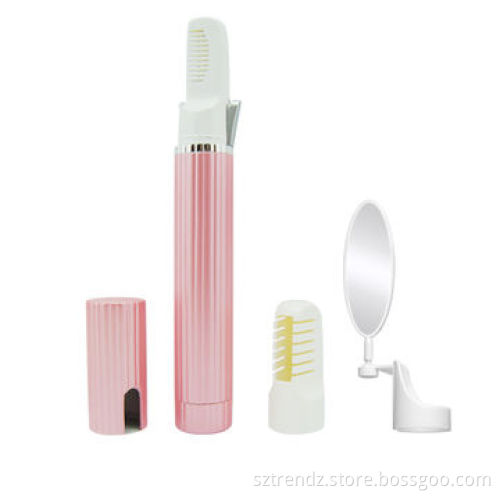 Heated wire hair remover with built-in LED light and rotatable mirror